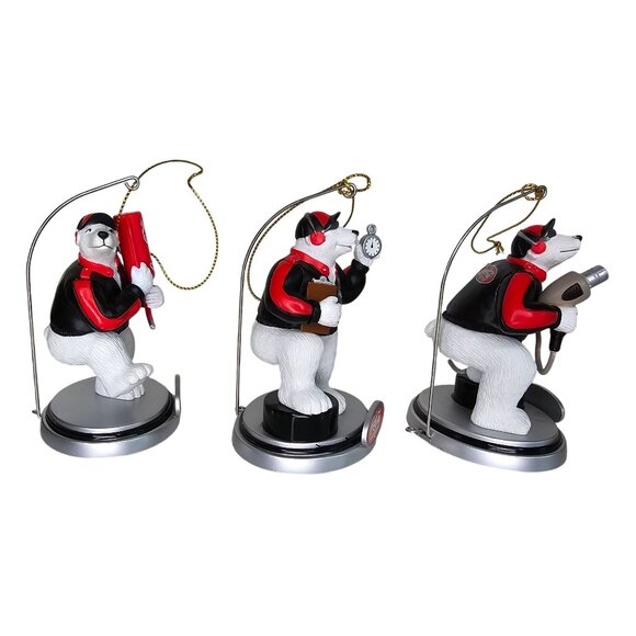 Coca-Cola Polar Bear Holiday Ornaments With Accessories Limited Edition 1990s - Picture 5 of 7